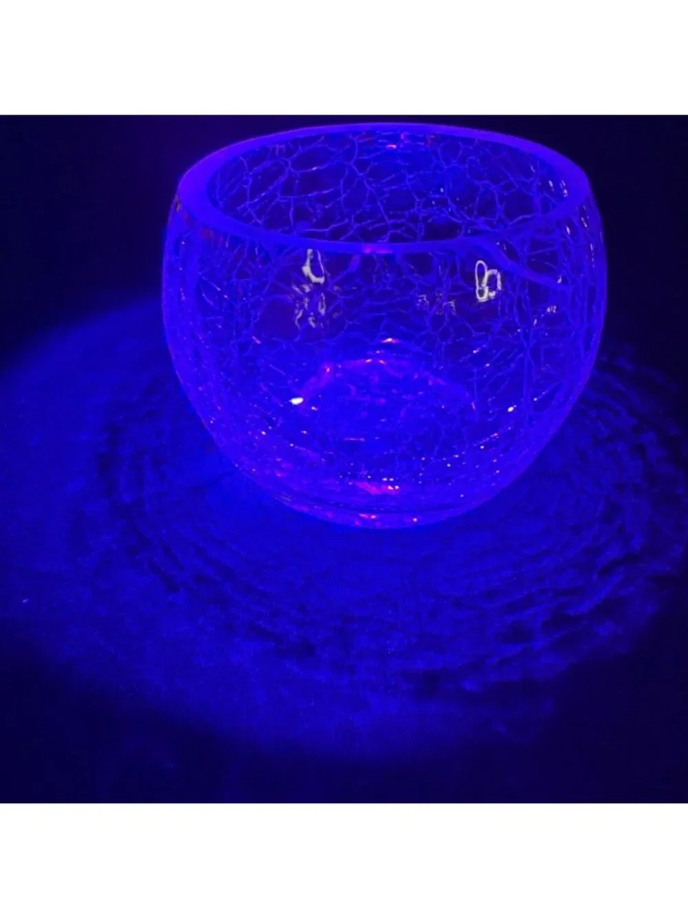 Clear Crackle Glass Globe Vase Round Bowl Candle Holder Orb Tea Light Candle